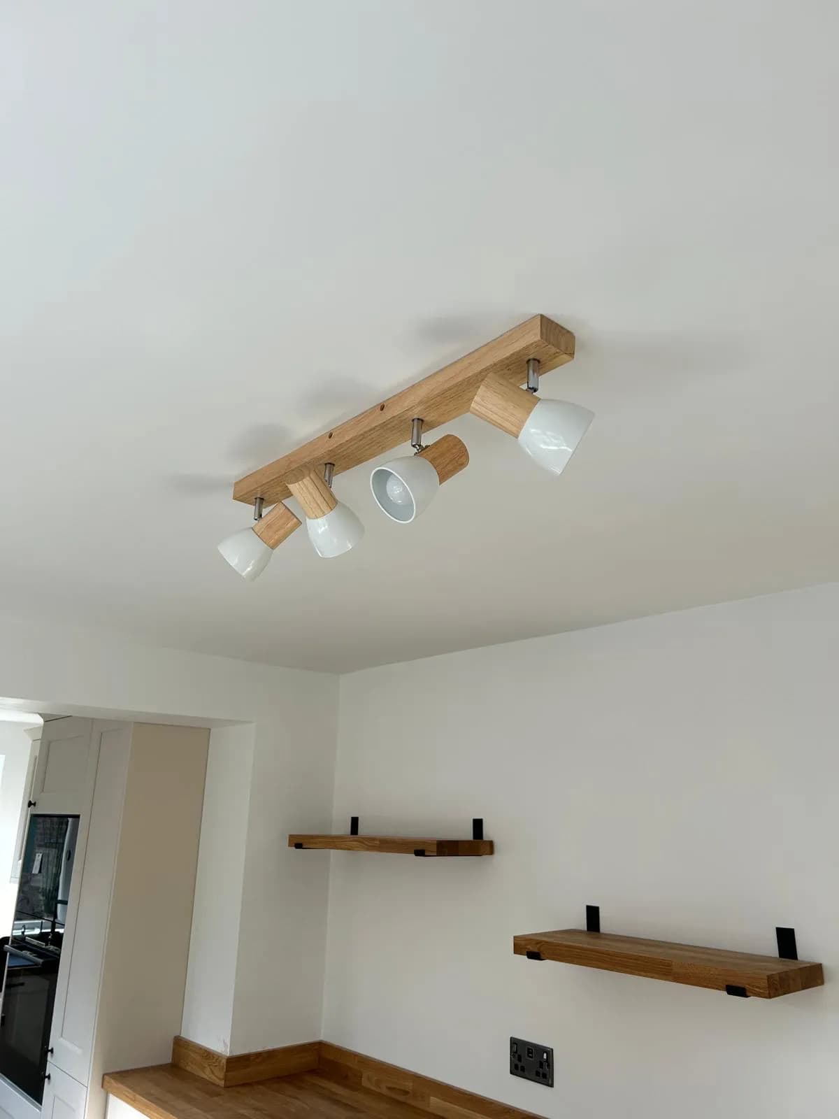 Finished kitchen ceiling spotlights