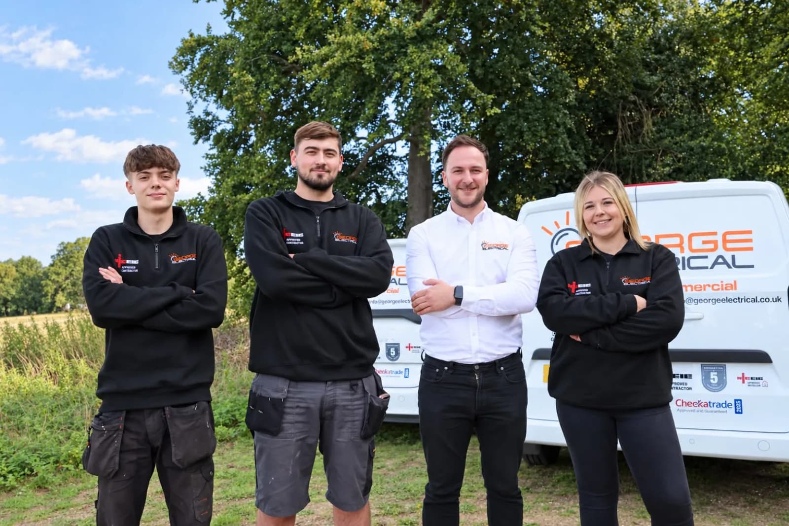 The George Electrical team with a liveried van